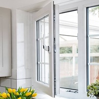 Fenêtres à battants modernes personnalisées en verre trempé UPVC PVC à double vitrage, insonorisées, en plastique, extérieures, avec système de basculement et de rotation en vinyle