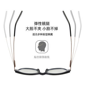 Lunettes d'ordinateur à monture ronde Tr90 anti-lumière bleue pour myopie, montures de lunettes en métal bleu, verres en acrylique, Taizhou - Product Image 4