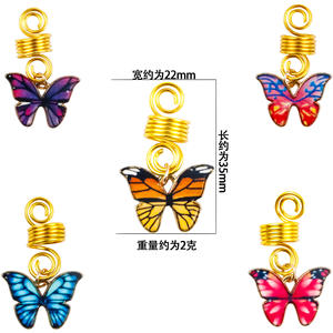 Papillon Perruque Dreadlocks Accessoires Pendentif DIY Papillon Chouchou <span class=keywords><strong>Cheveux</strong></span> Plateau Reggae <span class=keywords><strong>Cheveux</strong></span> Boucle Alliage Pendentif - Product Image 4