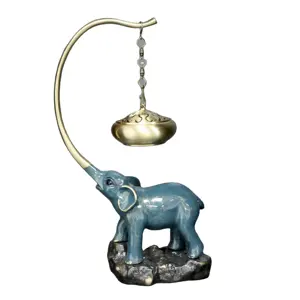 Moderna piccola statua di elefante con bruciatore di incenso artigianato decorativo decorazione della casa da tavolo
