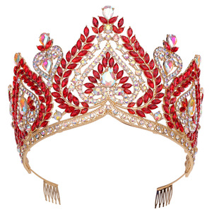 Spades Heart Design Queen Princess Hair Jewelry Metal Gold Silver Plated Women Girls <strong>Big</strong> Large Tall Pageant Tiara Crown Wedding - Product Image 2