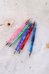 Crayon à cire à manche acrylique avec étui de rangement, stylo à double tête pour points, outil de pose de strass et de bijoux pour nail art - Product Image 5