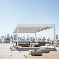 Pergola motorisée 3x4 en aluminium de qualité marine, traitement anti-corrosion, lames résistantes aux intempéries, finition thermolaquée durable, balcon