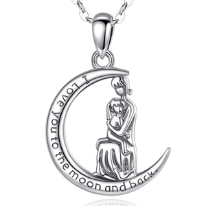 925 Sterling Silver Gifts Forever Love Heart Mother Child <strong>Daughter</strong> Pendant <strong>Necklace</strong> - Product Image 1