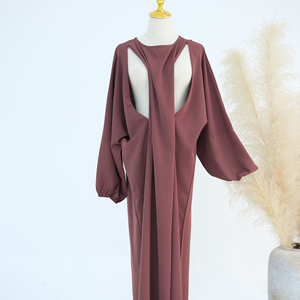 Robes pour Femmes, Abaya d'<span class=keywords><strong>Allaitement</strong></span> Douce en Nida pour Mères, <span class=keywords><strong>Vêtement</strong></span> Islamique avec Fermeture Éclair Latérale à l'Avant, Robe Abaya d'<span class=keywords><strong>Allaitement</strong></span> à Manches Bouffantes - Product Image 1