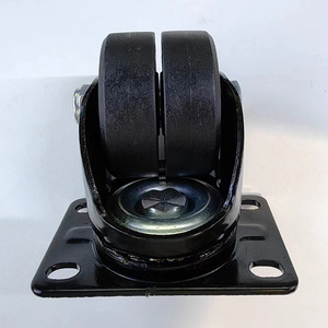 Roue pivotante en nylon noire avec plaque supérieure de 2,0 mm, roulement à billes, résistance industrielle à l'usure - Product Image 1