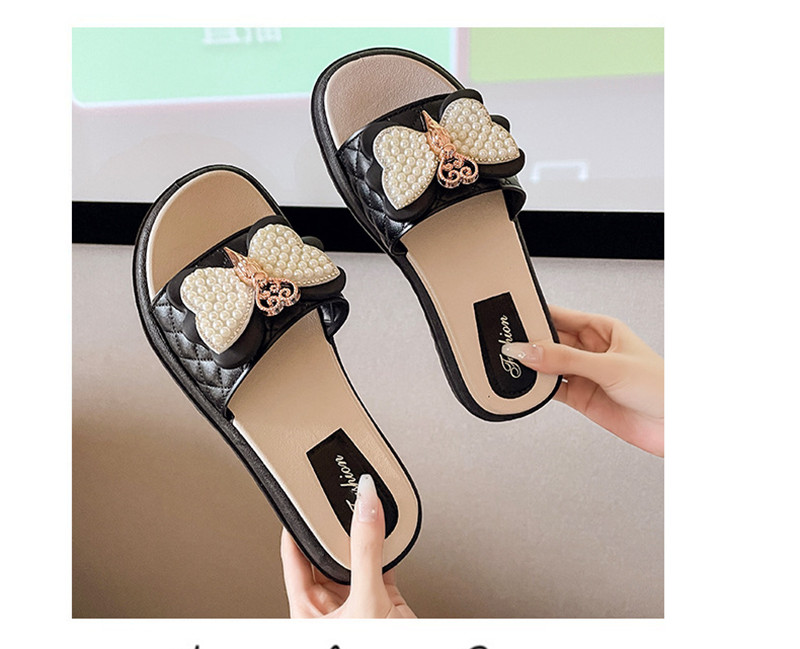 Fashion Casual Flat Shoes Bow Sandals Women Soft Anti-slip Beach Slippers for Ladies