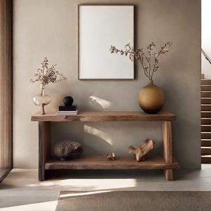 Cổ trang trại mộc mạc sang trọng gỗ dài hẹp tường thay đổi bảng Retro hành lang giao diện điều khiển Bảng - Product Image 5