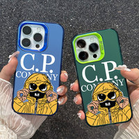 Coque de téléphone antichoc et étanche en silicone véritable CP Company, personnalisable avec logo et couleur, pour iPhone 16/15/14 Pro Max – Édition mode avec support de téléphone intégré – Ventes flash