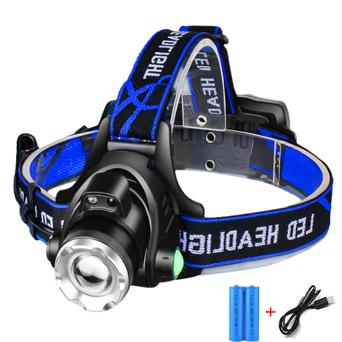 Перезаряжаемый светодиодный налобный фонарь T6, светодиодный налобный фонарь для охоты и ремонта, перезаряжаемый фонарик