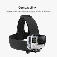 Support de caméra universel réglable et élastique pour casque avec vis à molette longue et boucle à dégagement rapide à deux prongs pour POV cycliste