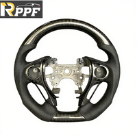 Volant sport en cuir Nappa et fibre de carbone avec éclairage LED pour Accord 8ème génération 2007-2012, maintien confortable