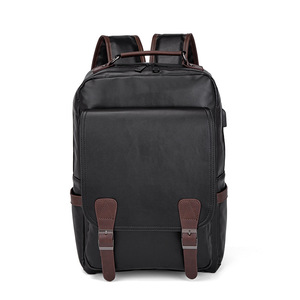 Large Capacity Travel <b>Backpack</b> For Men Black And <b>Brown</b> 15 Inches Laptop Bag Casual College Student Schoolbag - Product Image 1