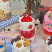 Cadeaux uniques Bougies à dessert créatives mignonnes faites à la main Bougie parfumée pour cupcake doux naturel avec pot en verre