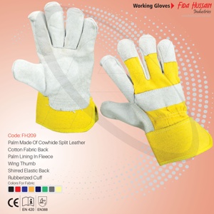 Guantes de trabajo de cuero dividido Rigger canadiense más vendidos, cómodos guantes de seguridad de tela de algodón, cuero de invierno - Product Image 6