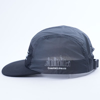 Topi lari Brim pendek nilon berkualitas tinggi topi 5 Panel dengan cetakan kustom topi hujan Logo 5 Panel cepat kering topi Kemah
