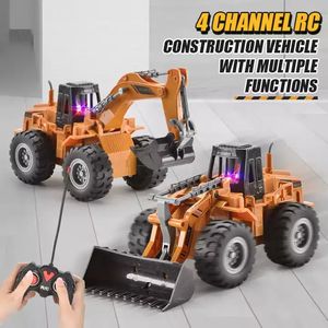 Vehículo de construcción teledirigido de 4 canales, 27Mhz, simulación de camión, excavadora, juguete de coche con luz, camiones teledirigidos, nuevo producto - Product Image 5