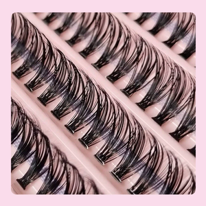 Pestañas Postizas Sintéticas de Aspecto Natural, Resistentes al Agua, Cómodas, con Banda de Algodón y Plástico Negro para Maquillaje Diario - Product Image 4