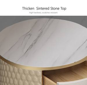 Luxury Gold Night Stand Deluxe Italian Leather <strong>Bedside</strong> <strong>Table</strong> Bedroom Furniture Bed Side <strong>Tiny</strong> Chest Postmodern - Product Image 3