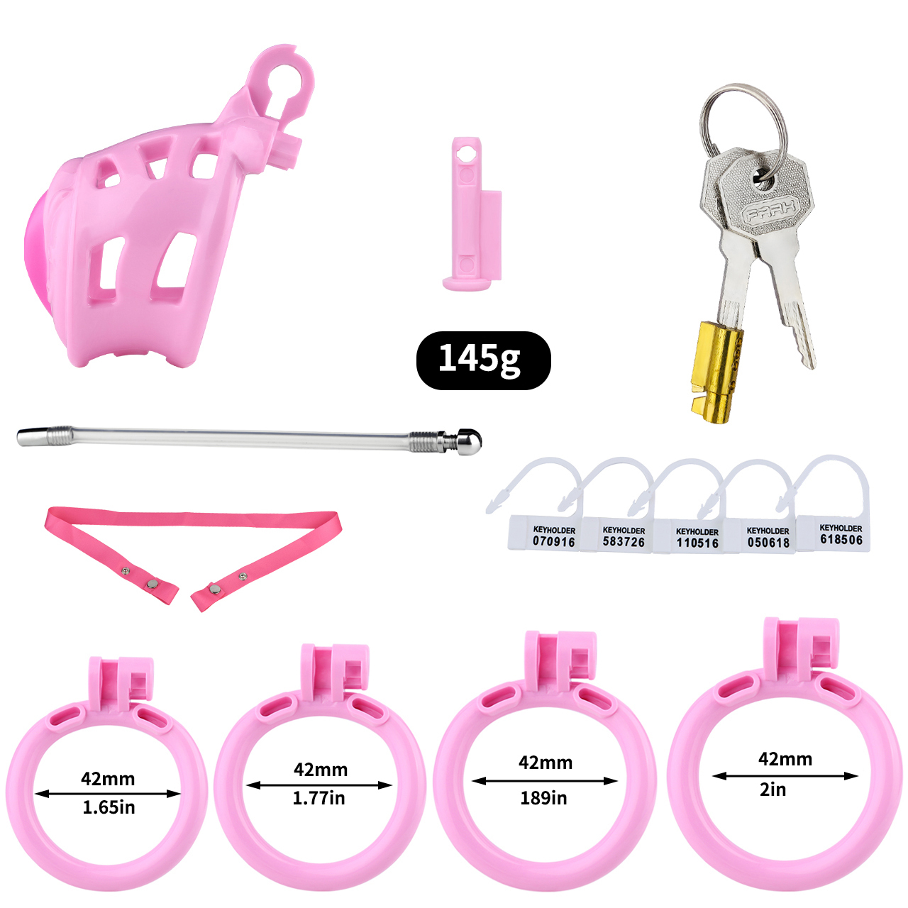 Cage+ (DG-17)Cathéter+(PU-3)ceinture-Rose