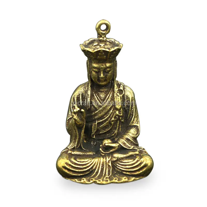 Großhandel individueller Tang-Dynastie antiker Tang-Mönch kleine Messing-Buddhastue tragbarer Metallschlüsselanhänger
