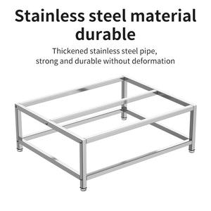 Stainless Steel 8 Compartment Condiment Rack Double Row Solid <b>Shelf</b> <b>Heavy</b> <b>Duty</b> Rust Proof Antibacterial Moisture Proof - Product Image 2