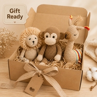 Amigurumi, animaux mignons tricotés à la main, jouets en peluche doux au crochet, poupées en coton, lion, singe, alpaga