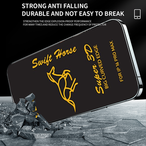 Protection d'écran en verre trempé (rapport qualité-prix) pour <span class=keywords><strong>iPhone</strong></span> 16 Pro/16 Plus/16 17 Pro Max, protections d'écran HD ESD 9H en verre trempé - Product Image 3