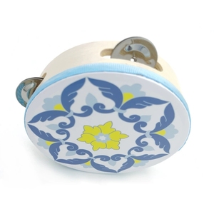 Wholesale Chinese Traditional Pattern Tambourine <b>Drum</b> With Single Row Stainless Steel Jingles Orff Percussion Instrument - Product Image 4