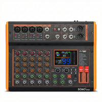 Console de mixage audio mini professionnelle 4/6 canaux avec effets DSP et interface USB pour téléphone portable, PC, streaming en direct et podcast