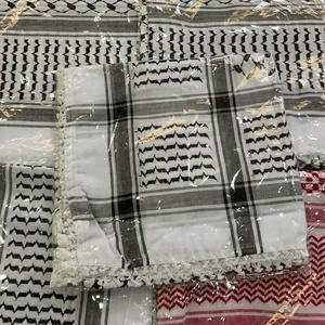 ผ้าคลุมศีรษะแบบจาการ์ดลายอาหรับสำหรับผู้ชาย ผ้าคุฟฟียะห์ ผ้าปาเลสไตน์ ยาชมาห์ เชมาก ผ้าคลุมศีรษะสีดำแบบอาราฟาตสำหรับผู้ชาย - Product Image 1