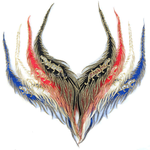 Vintage Ethnic Style Mesh Stickerei Goldfaden Applikationen Multi Color Phoenix Tail Shaped Kleidungs stück Dekoration Stoff Patches - Product Image 2