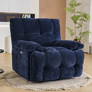 SANS Modern Design Nordic Velvet Swivel Power Recliner Sofa Chair For Living Room