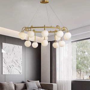 All Copper Round Chandelier 9 12 15 Head <b>LED</b> <b>Light</b> For Living Room Bedroom Study Villa Modern Design - Product Image 1