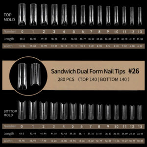 Puntas de Uñas Sandwich de Marca Personalizada al por Mayor, 280 Piezas, Material ABS Duradero, Diseño de Extensión Rápida Superior/Inferior - Product Image 5