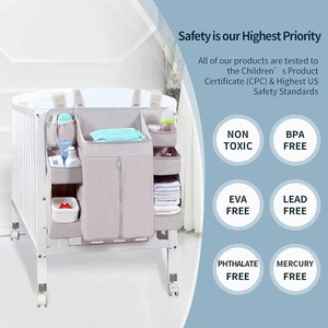 <span class=keywords><strong>Sac</strong></span> suspendu pliable personnalisé, grande capacité, organisateur de lit bébé avec plusieurs poches de rangement pour les essentiels de bébé en crèche - Product Image 6