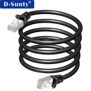 สายแพทช์คอร์ด Cat6 RJ45 ROHS แบบมีฉนวนป้องกัน FTP PVC สำหรับใช้งานภายในและภายนอกอาคาร ความยาว 1 ม. 10 ม. 30 ม.  ทองแดงแท้ สายกลม สีดำ  ปรับแต่งได้ - Product Image 5
