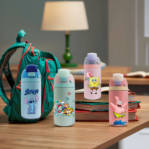 Flacon à vide isolé pour enfants de 16oz pour enfants bouteille d'eau en acier inoxydable portable avec verrouillage de sécurité chaude - Product Image 6