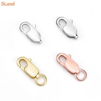 SLand Bijoux En Gros Solide 925 En Argent Sterling Droite Homard Griffe Fermoirs Avec Boucle Anneau Résultats pour DIY Collier