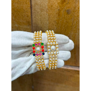 Jaipur Handmade Brass Imitation Pearl Charm <b>Bracelets</b> Cute Indian Fashion Jewelry for Women OEM Supplier - Product Image 1