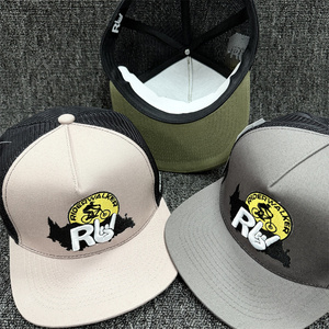 Casquette YP Yupooong 6006 personnalisée à 5 panneaux, visière plate, style camionneur, en coton vintage brodé, réglable avec <span class=keywords><strong>fermeture</strong></span> <span class=keywords><strong>snapback</strong></span> - Product Image 4