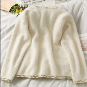 Suéter de manga larga con cuello en V a la moda, cárdigan de punto para mujer, suéteres negros de punto para primavera y otoño para mujer, Par Muji 2021 - Product Image 3