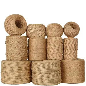 Nature Jute Rope 3mm Twisted Hemp Cord Craft Flower Package for Decoration Burlap Rope