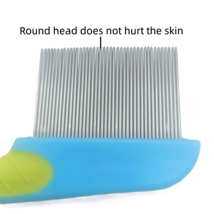 Peines de Acero Inoxidable de Dientes Finos para Mascotas, Cepillos de Aseo para Perros y Gatos para Limpiar Pulgas, Garrapatas, Caspa, Enredos y Nudos - Product Image 5