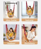 Hamac en coton pour adulte, chaise suspendue de loisirs pour le camping, balançoire intérieure pour la maison avec motif rayé et sac de rangement