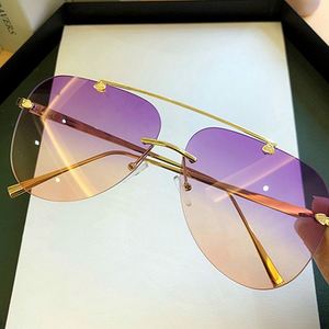 Gafas de Sol de Piloto Vintage Personalizadas de Fábrica, Baratas, al por Mayor, con Montura de Aleación sin Aro, Degradado, Metálicas, Ovaladas, de Aviación, para Hombre y Mujer - Product Image 3