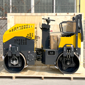 Xách tay 1 tấn 1.5 tấn 2 tấn đi xe trên TANDEM nhỏ Máy đầm hai bánh xe trống đường lăn DIESEL rung máy Đầm để bán - Product Image 4