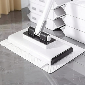 Set di Mop Piatto Usa e Getta <span class=keywords><strong>con</strong></span> Ricambio, Testa in <span class=keywords><strong>Microfibra</strong></span> e Manico in Acciaio Inox per Pulizia Multi-Superficie - Product Image 1