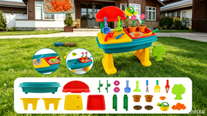<span class=keywords><strong>Table</strong></span> d'activités pour enfants avec sable et <span class=keywords><strong>eau</strong></span>, accessoires inclus, pour l'extérieur, l'été et l'apprentissage précoce - Product Image 2