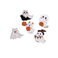 2022 Hadiah Natal Lucu Hantu Jack-o-lentera Kustom Enamel Pin Halloween Dekorasi Logam Kerah Pin
